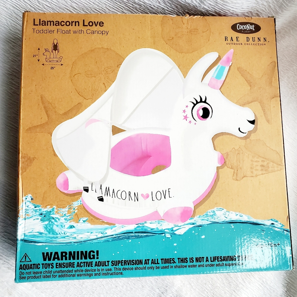 Coconut Float Rae Dunn Toddler Llamacorn Love Inflatable Pool Float w/Canopy